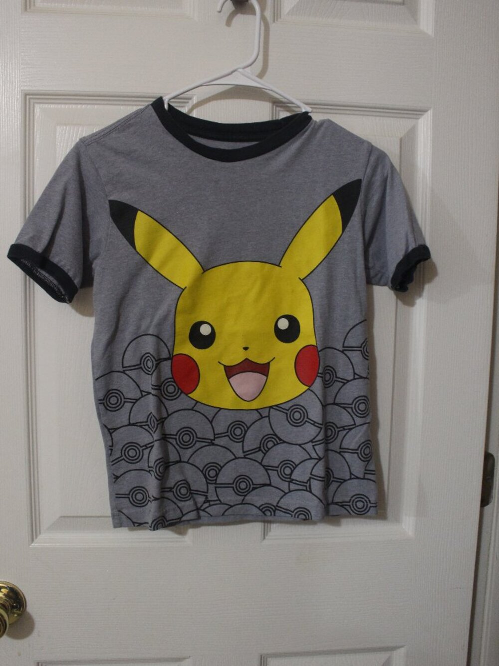 Pokémon Pikachu Gray Ringer T-Shirt with Poké Ball Graphic